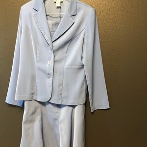 Light Blue Women's Suit Jacket and Skirt Set